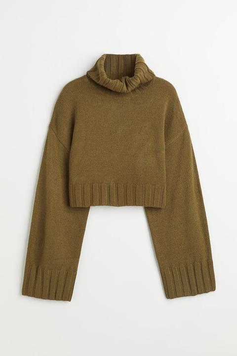 Polo-neck Jumper - Green