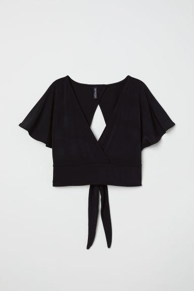 H & M - Top Con Scollo A V - Nero