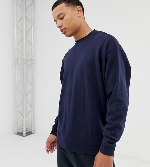 Sudadera Extragrande En Azul Marino De Asos Design Tall