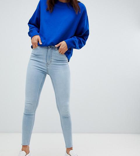 Weekday - Body - Jeans Skinny Super Stretch A Vita Alta Con Fondo Grezzo - Blu