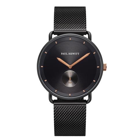 Reloj Breakwater Line Black Sunray Ip Negro/bronce Correa Mesh Ip Negro