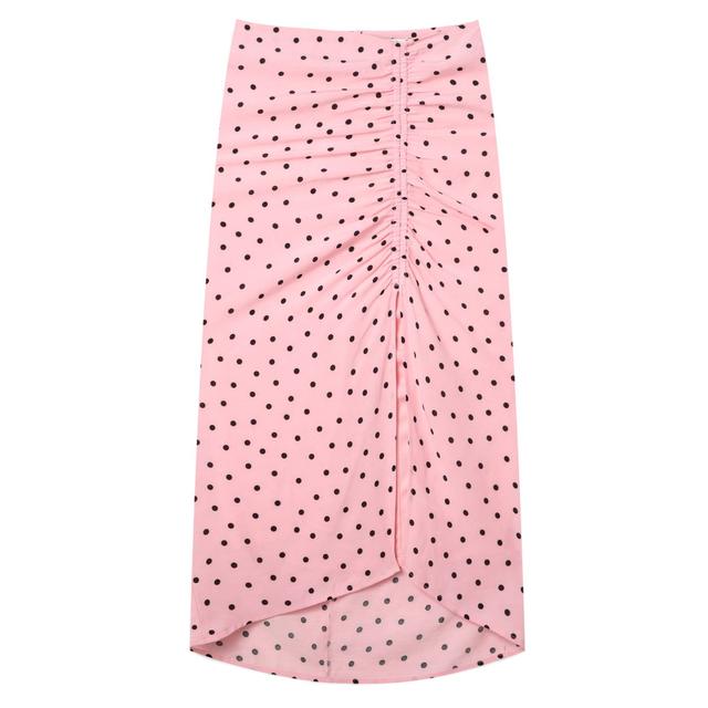 Falda Lápiz Fruncida Topos from Stradivarius on 21 Buttons