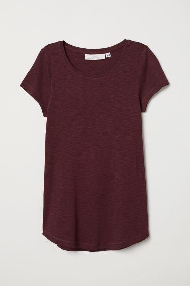 H & M - Top A Maniche Corte In Jersey - Rosso