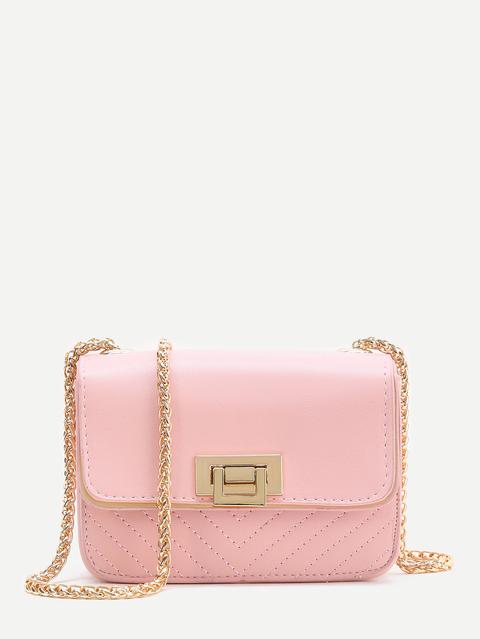 Rosa Flap Pu Tracolla A Catena