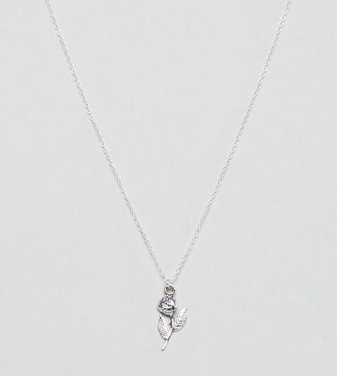 Regal Rose - Collana Con Ciondolo Con Rosa In Argento Sterling Massiccio - Argento
