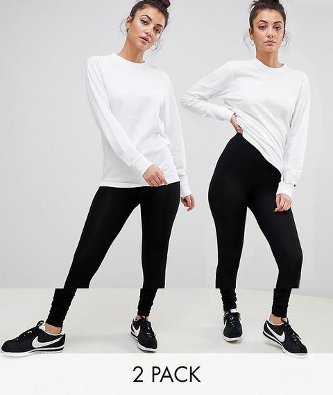 Asos Design Tall – 2er Packung Schwarze Leggings Mit Hoher Taille – Sparen from ASOS on 21 Buttons Asos Design Tall Schwarze from ASOS on 21 Buttons
