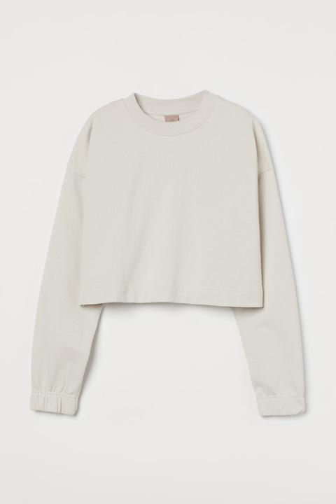 Cropped Sweatshirt - Beige