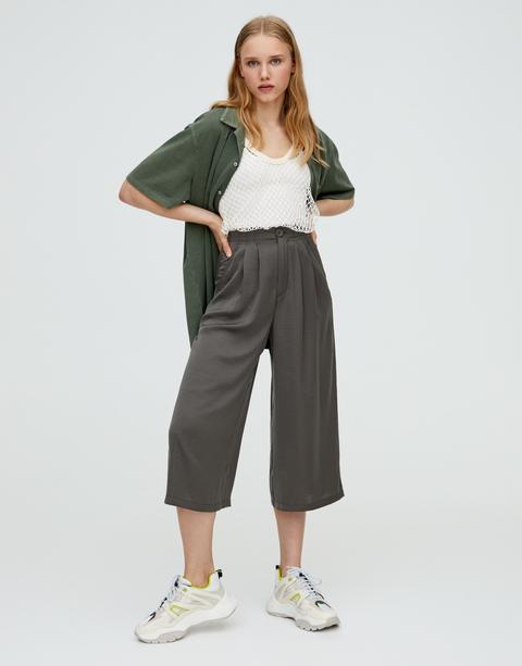 Pantal n Culotte Sat n from Pull and Bear on 21 Buttons