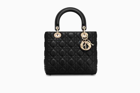 Bolso Lady Dior En Piel De Cordero Negra