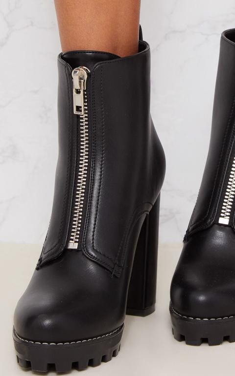 cleated zipper ankle boots