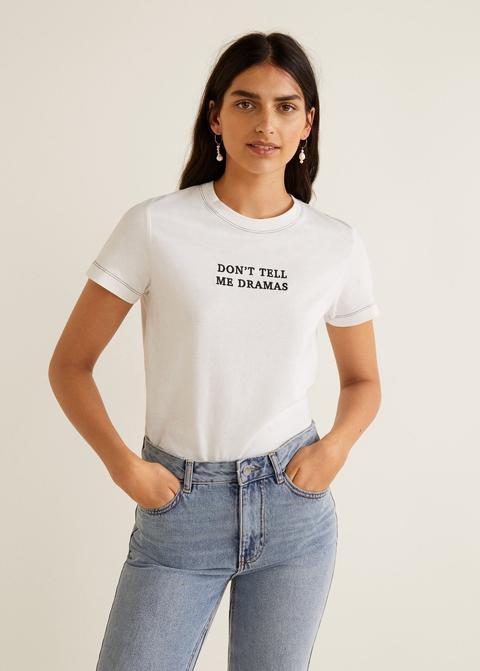 Camiseta Mensaje Bordado