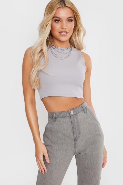 Grey Tops - Fashion Influx Grey Ribbed Crop Top