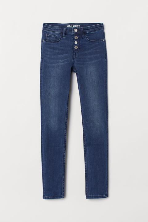 H & M - Skinny High Waist Jeans - Blu