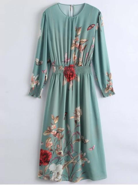 Maxi Vestido Trasparente De Flores Con Vestido De Tirantes Finos