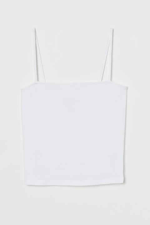 Camiseta Cropped De Tirantes - Blanco