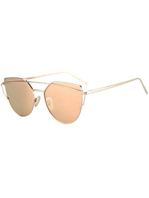 Metal Bar Golden Frame Pilot Sunglasses