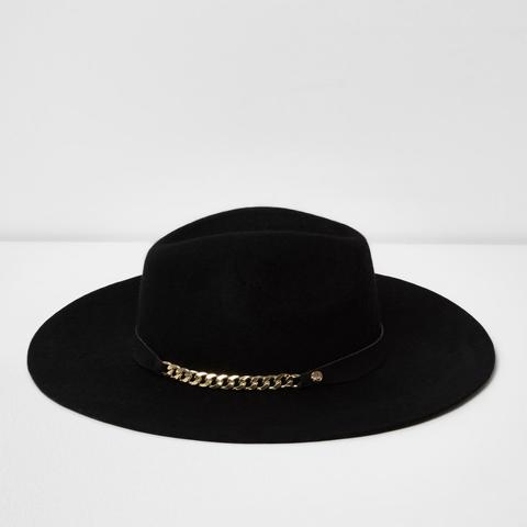 black fedora hat river island