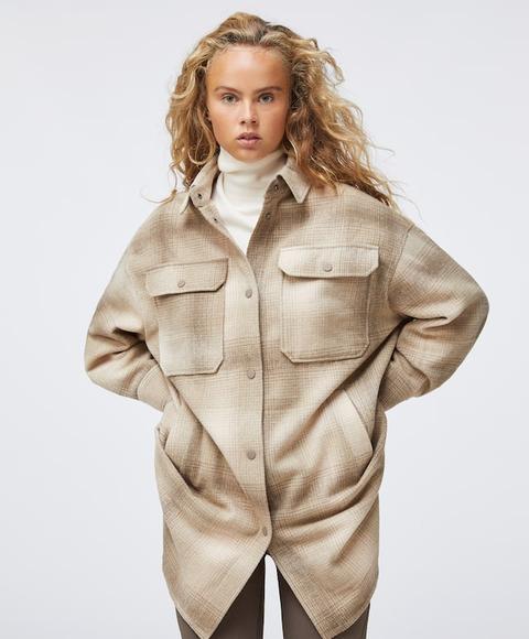 Chaqueta Camisera Cuadros Lana