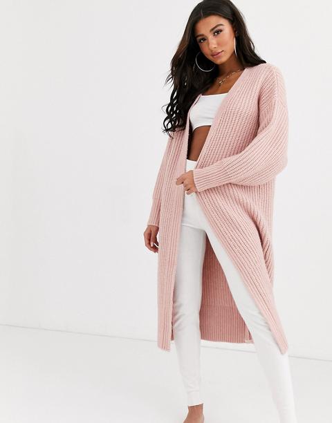 Asos Design Lounge Premium Oversized Cardigan-pink