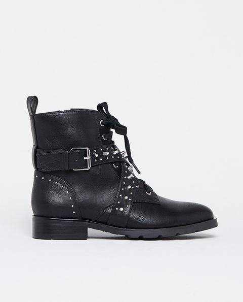 Sfera - Botas De Mujer Militar Tachas Negro de Sfera en 21 Buttons
