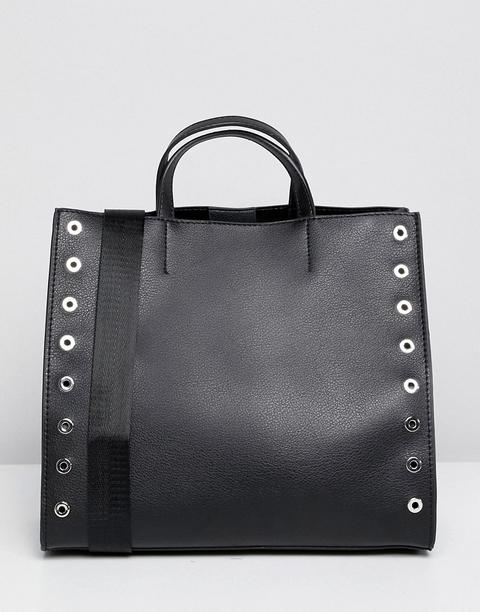 Bolso Shopper Negro Con Tachuelas De Pull\u0026bear de ASOS en 21 Buttons