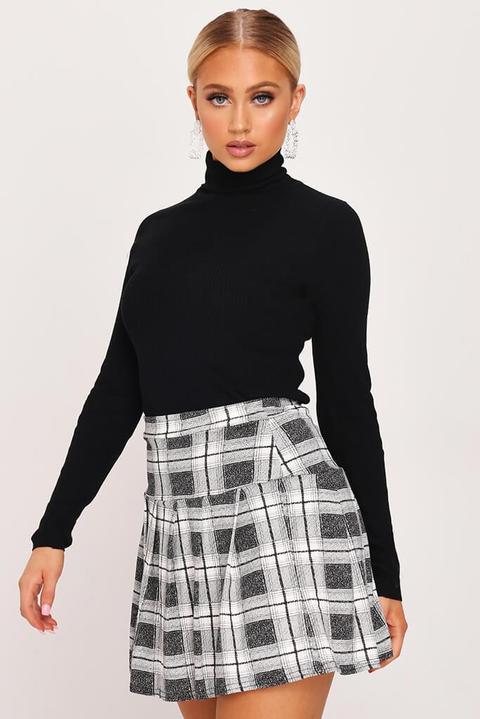 Black Roll Neck Knitted Jumper
