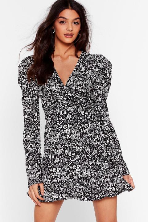 Womens Dressing Gown Cache-cœur À Imprimé Fleuri J'y Vais Pas De Feuille Morte - Noir - L, Noir
