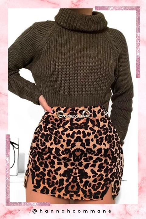 Hallie Leopard Chain Skort