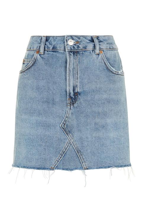 Moto Mini Denim Skirt