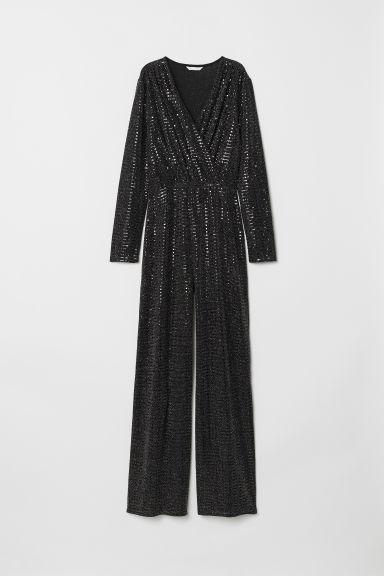 H & M - Glittery Jumpsuit - Black