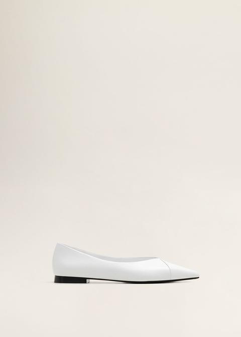 mango pointed toe leather shoes