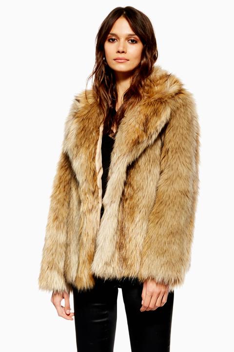 Womens Vintage Faux Fur Coat - Multi, Multi