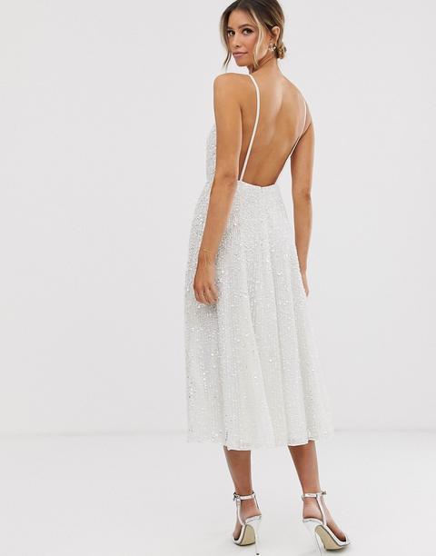 Asos Edition Embellished Cami Midi Wedding Dress