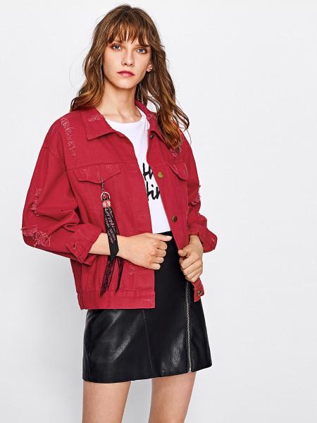Giacca Di Jeans Con Spalle Scivolate