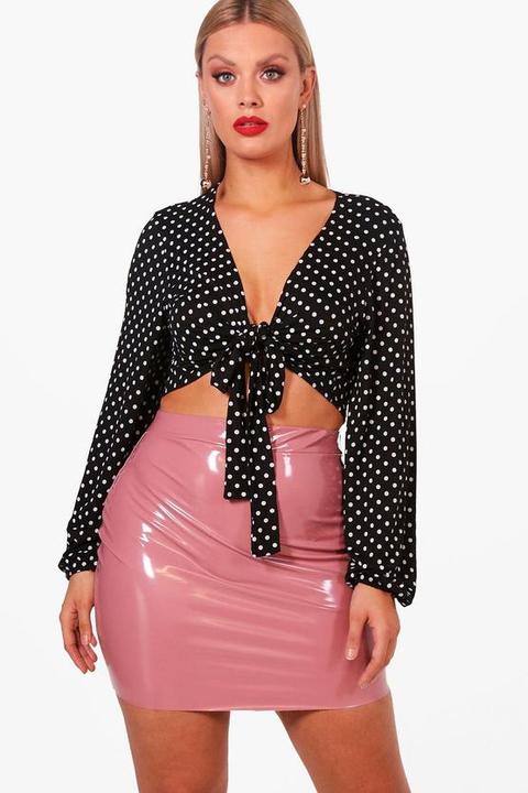 polka dot wrap top
