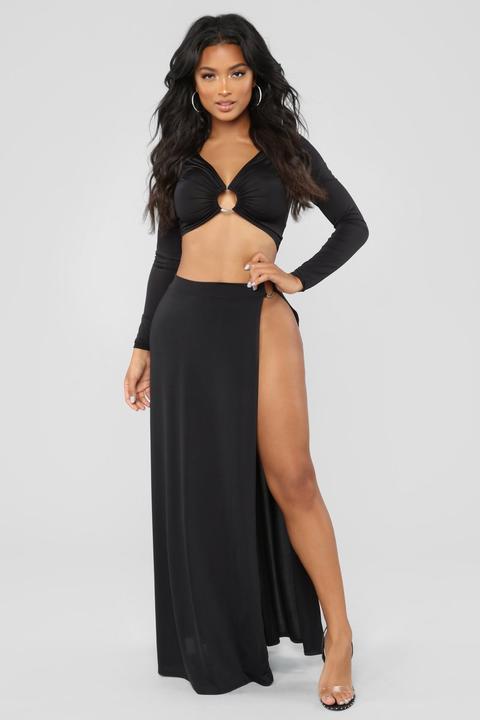 Go Out And Party Skirt Set - Black