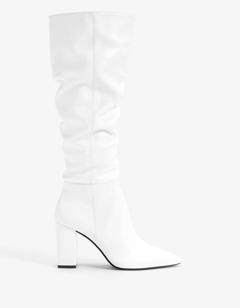 bershka white boots