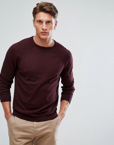 Burton Menswear - Maglione Girocollo Bordeaux - Rosso