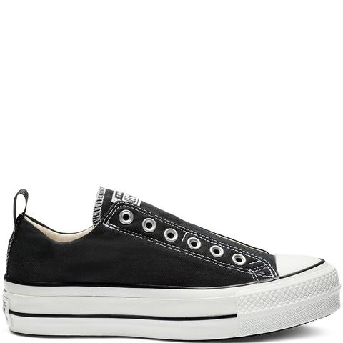 black low top converse platform