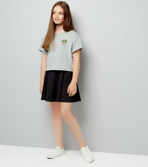 Girls Black Skater Skirt New Look