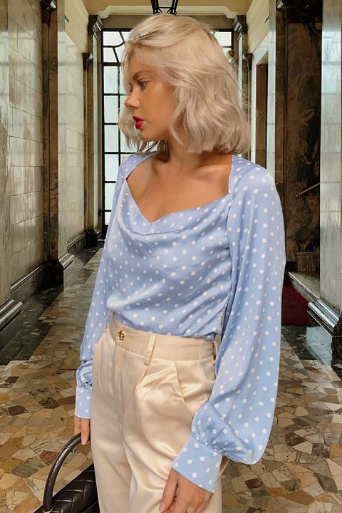 Blue Blice - Laura Jade Blue 'the Jordan' Cowl Neck Blouse