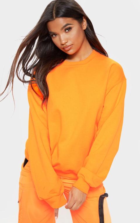 Sweat Oversize Orange Fluo Classique, Neon Orange