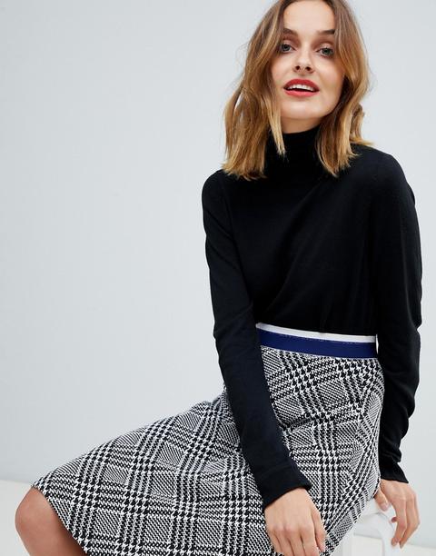 Esprit - Strickpullover Mit Rollkragen - Schwarz
