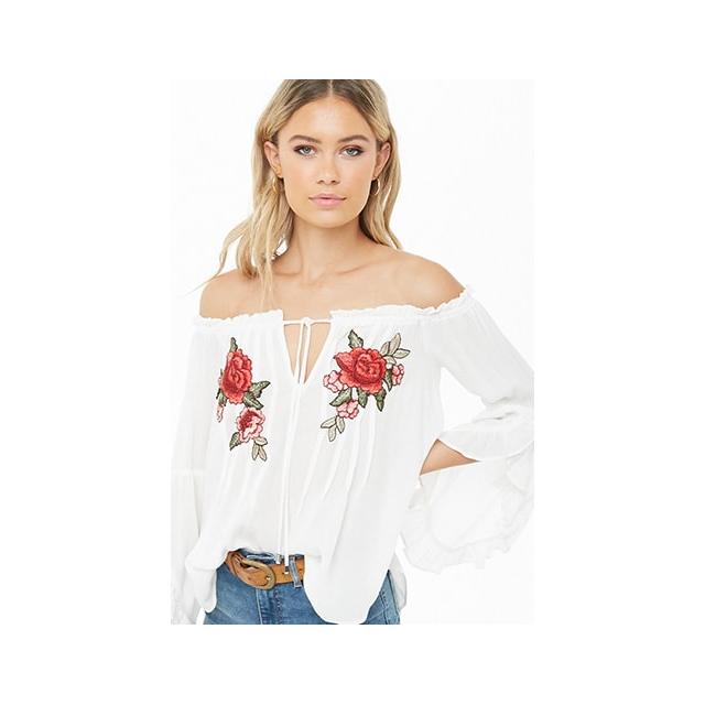 forever 21 floral embroidered top