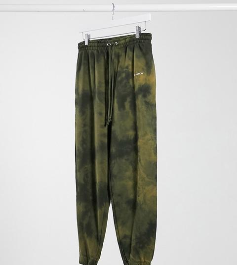 Collusion Unisex Oversized Joggers In Khaki Tie Dye-multi