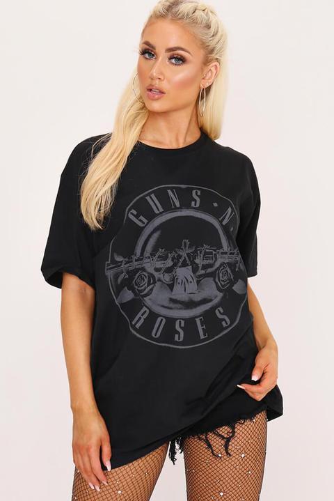 Black Guns N Roses Printed T