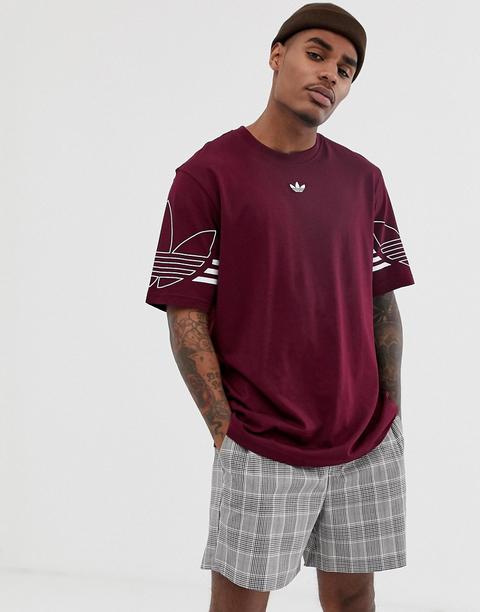 Camiseta Con Estampado Del Logo En Rojo De Adidas Originals