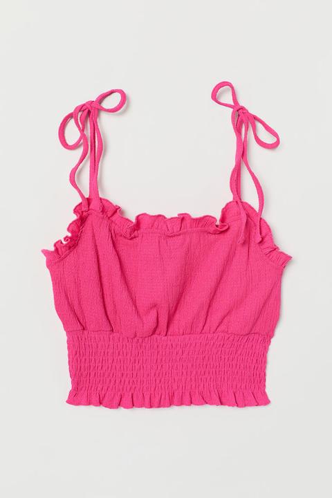 Top Cropped Fruncido - Rosa