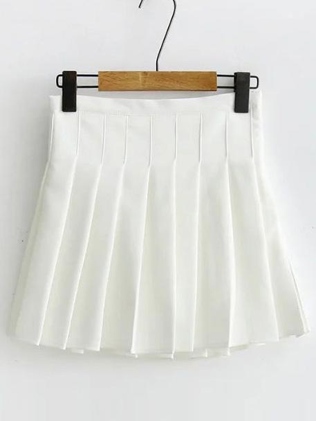 Elastic Waist Pleated Skirt