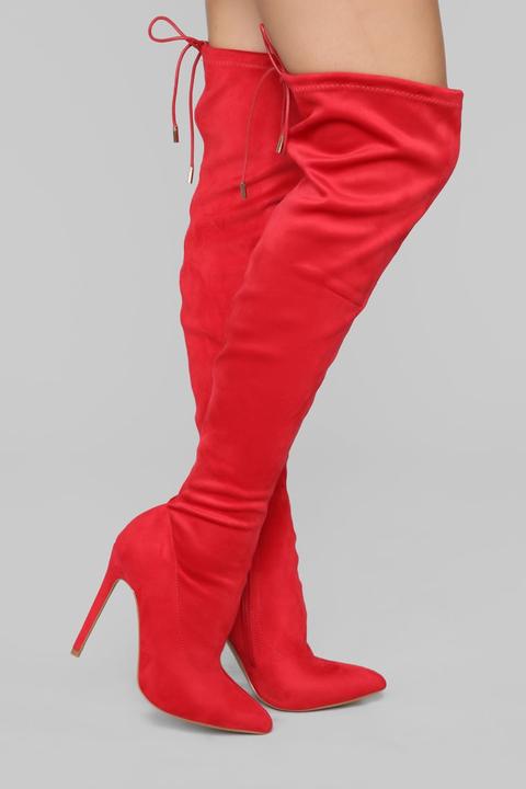 You're Not Ready Heeled Boot - Red